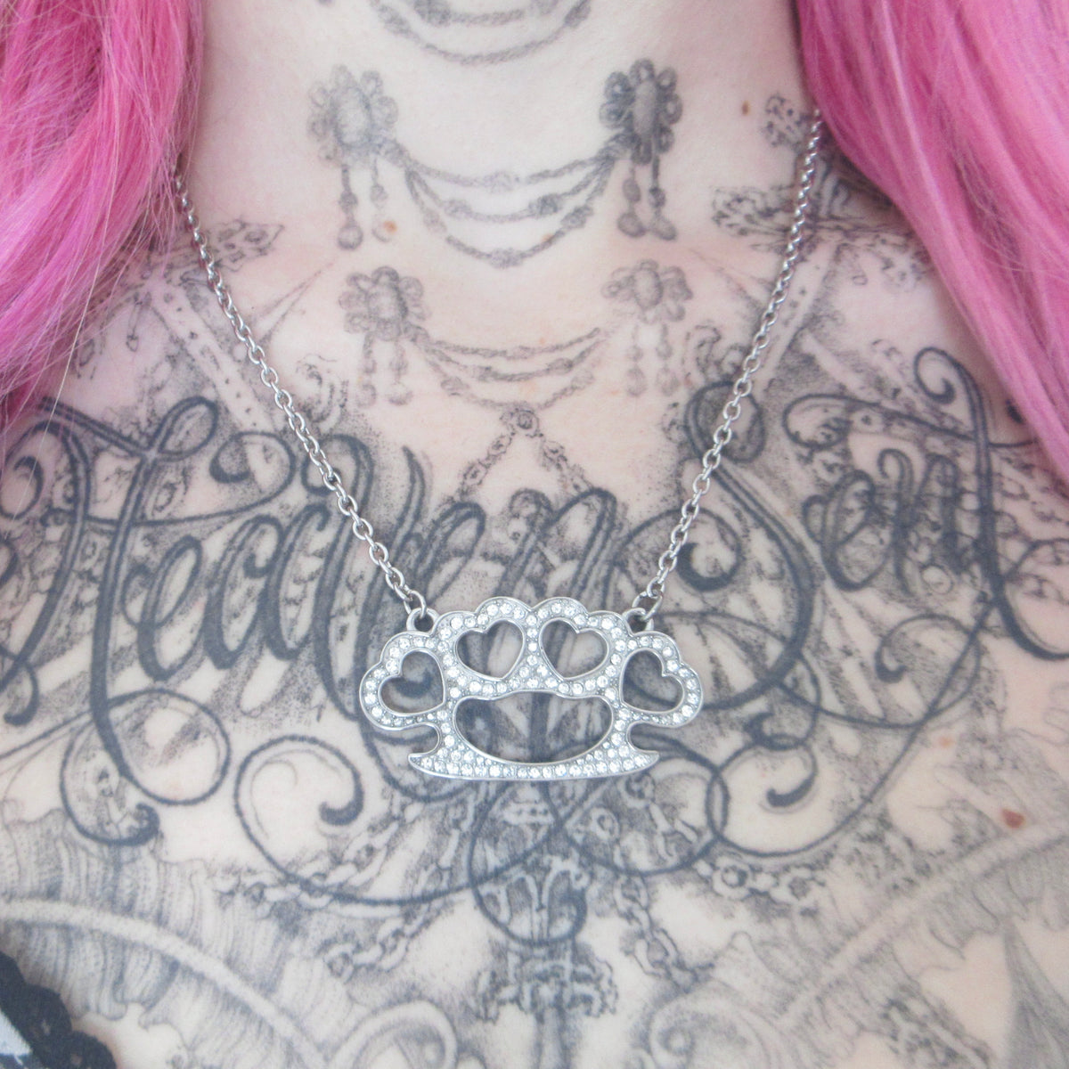 mini beatdown necklace *clear stones*
