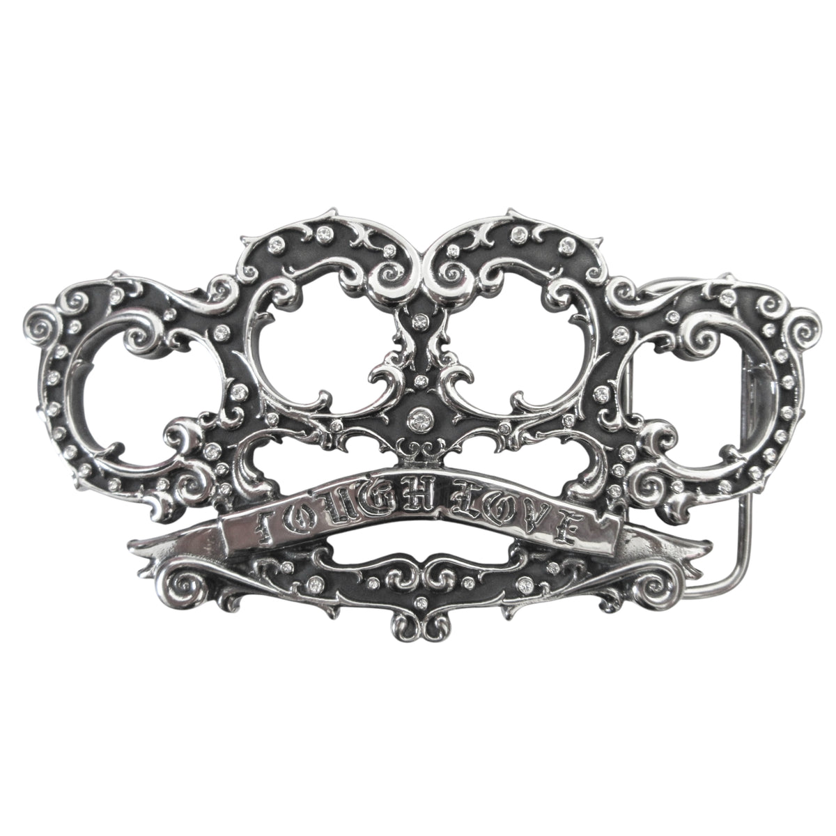 brutal belt buckle *clear stones*