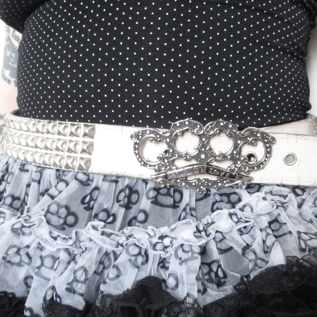 brutal belt buckle *clear stones*