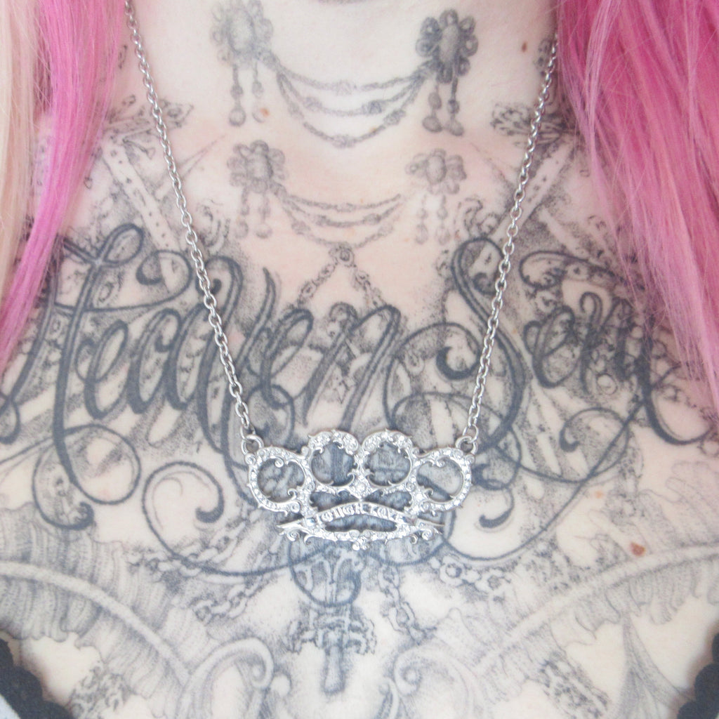 mini brutal necklace *clear stones*