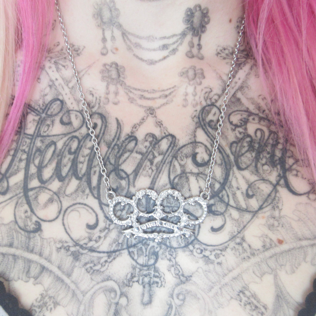mini brutal necklace *clear stones*