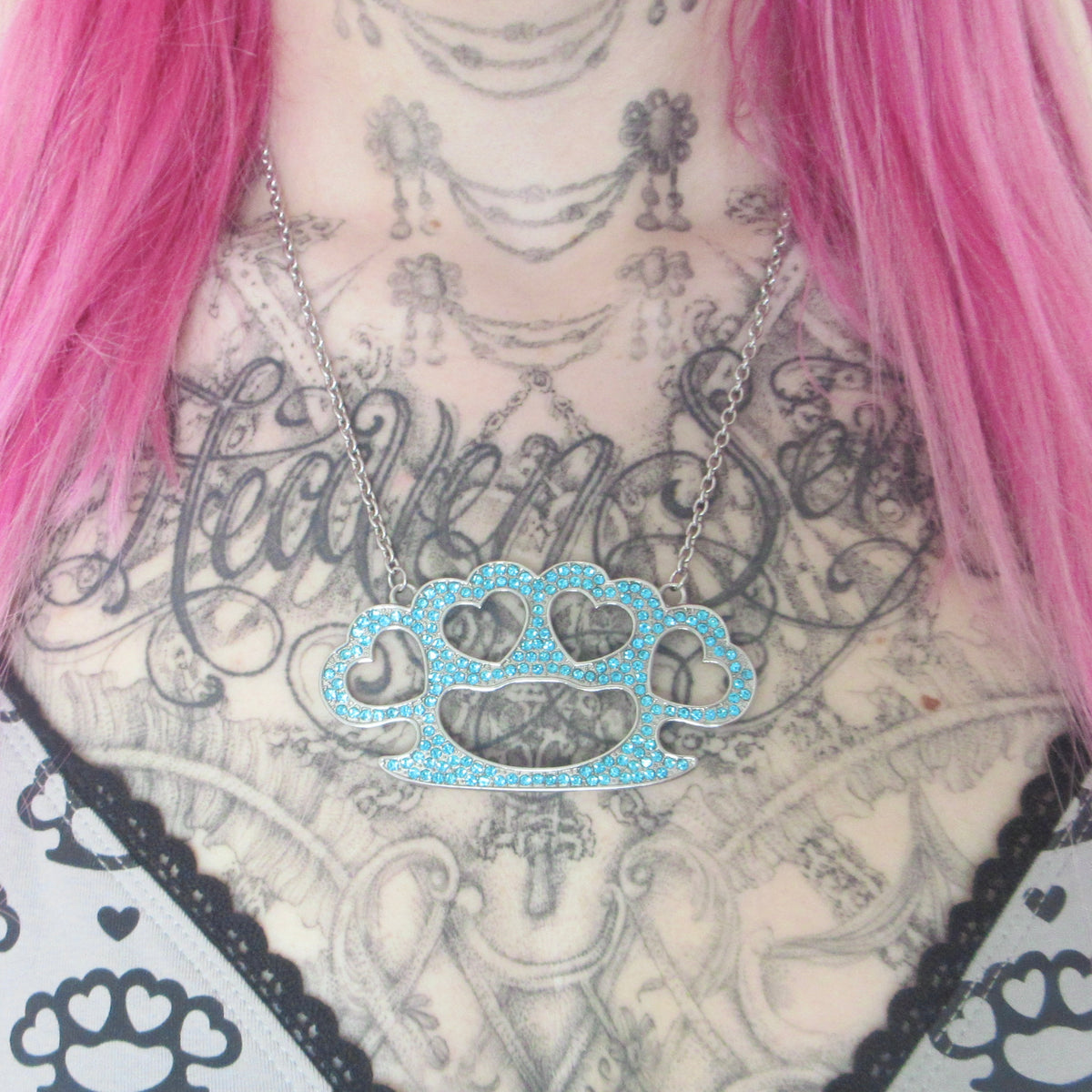 beatdown necklace *aqua stones*