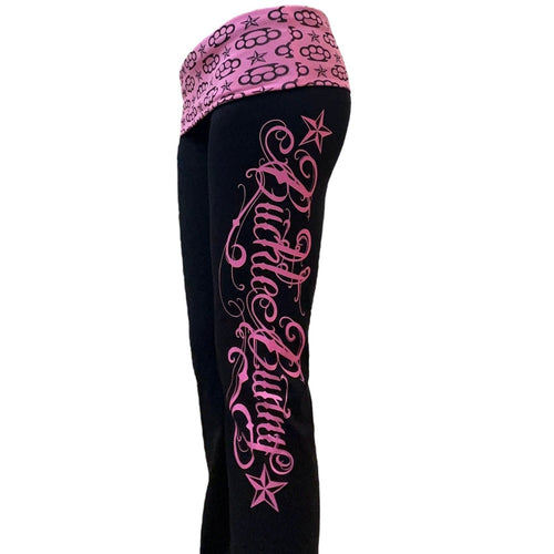 black starkissed fold over legging *pink*