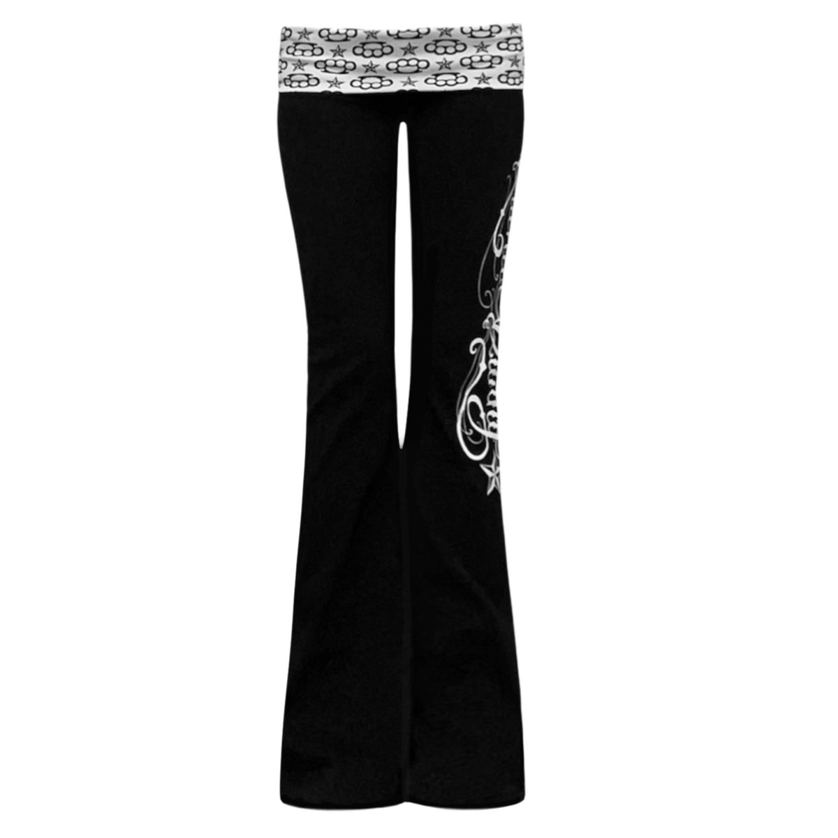 black starkissed foldover leggings *white*