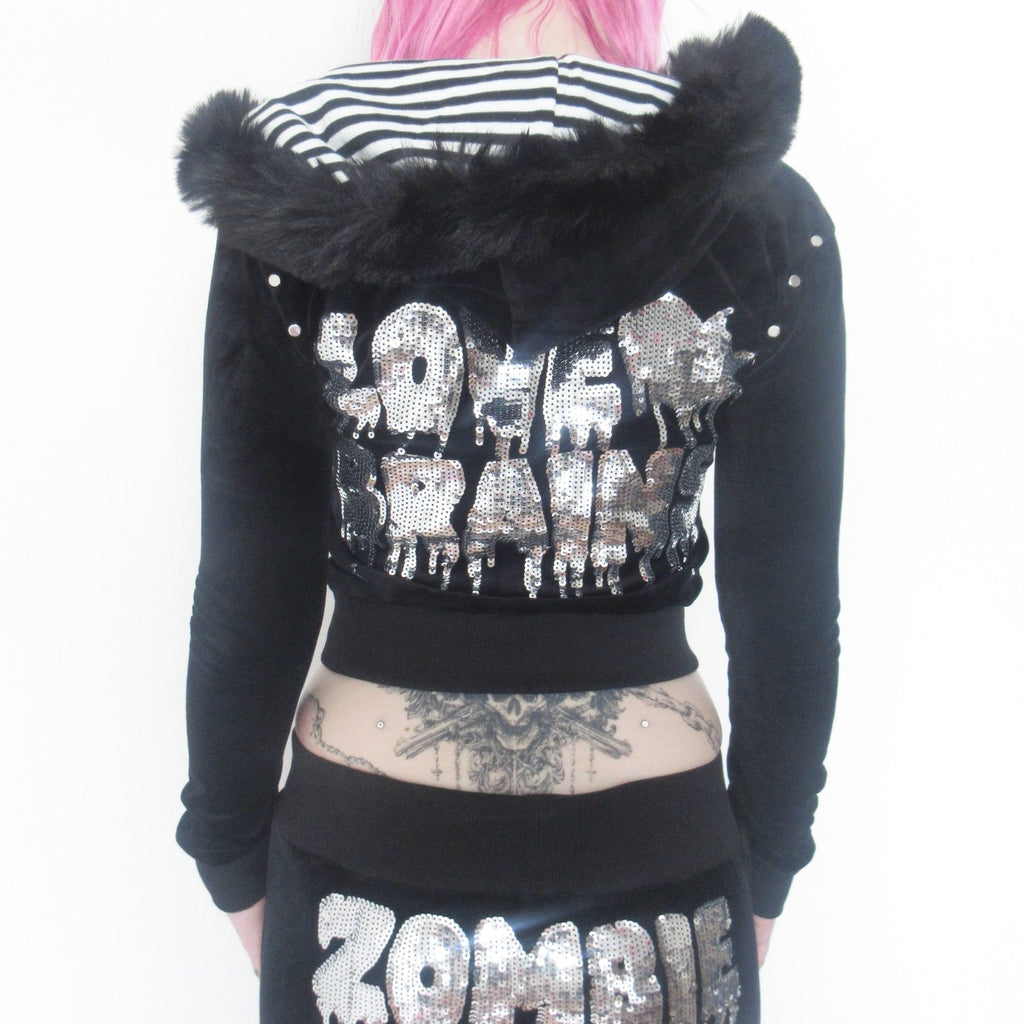 love brains hoodie *silver*