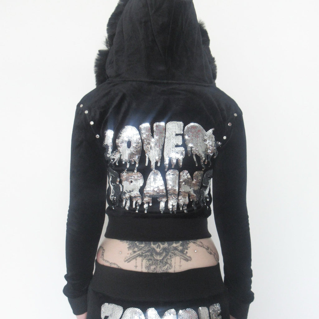 love brains hoodie *silver*