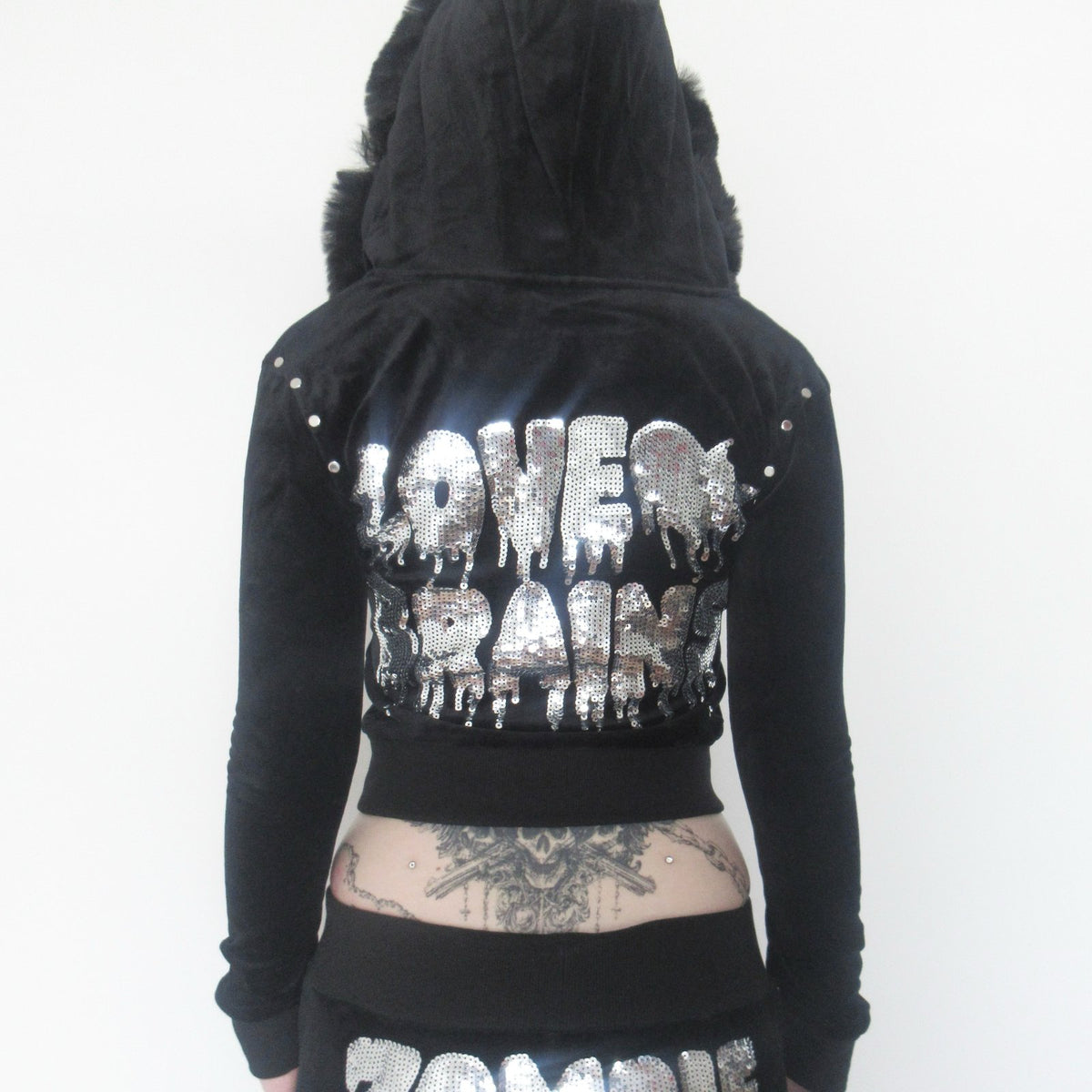 love brains hoodie *silver*