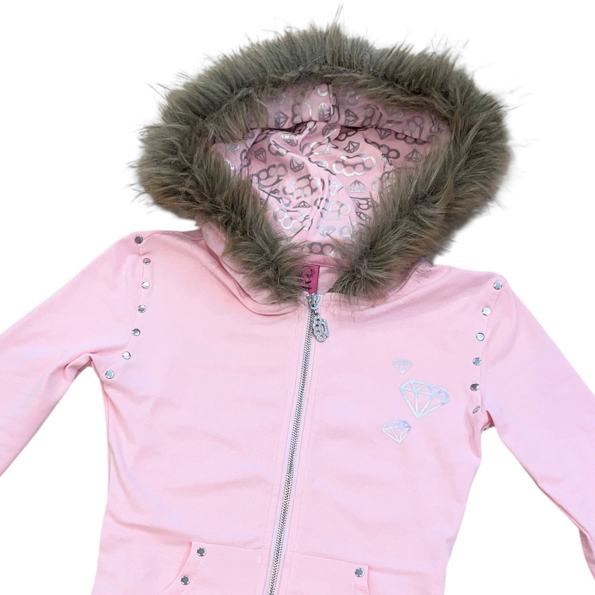 pink diamondkissed hoodie *silver*