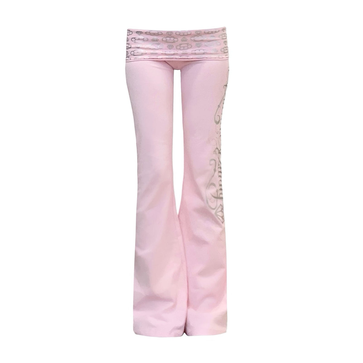 pink diamondkissed fold over leggings *silver*
