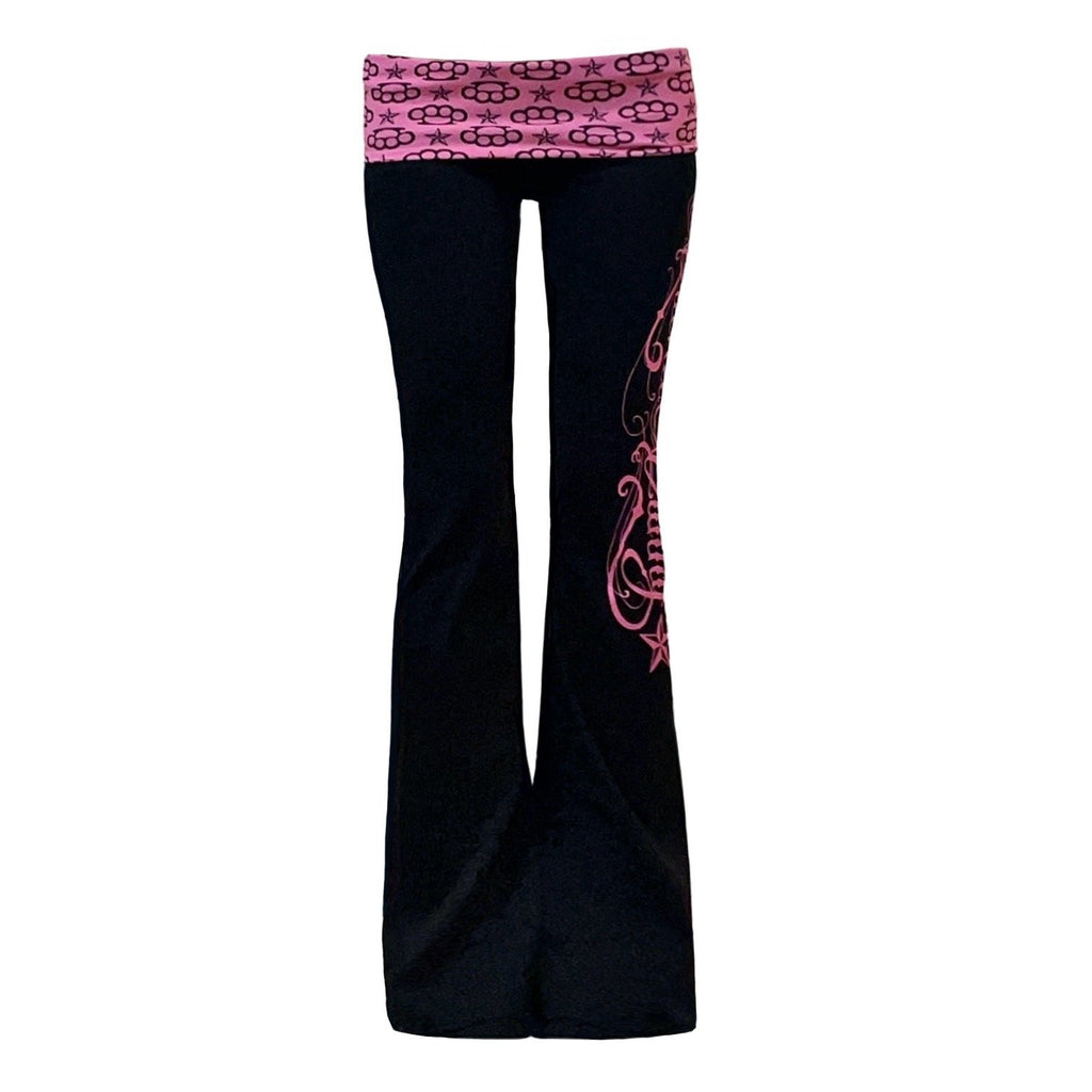 black starkissed fold over legging *pink*
