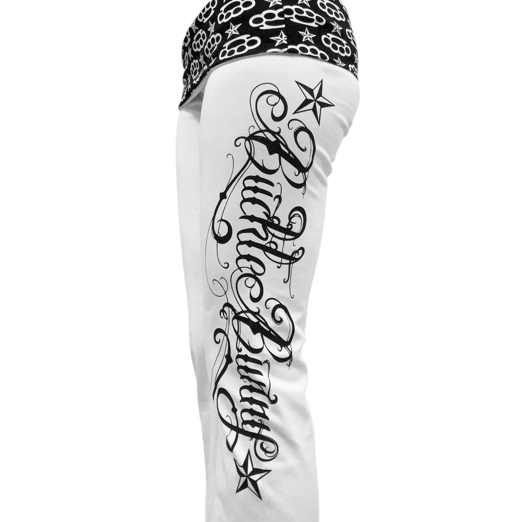 white starkissed foldover leggings *black*